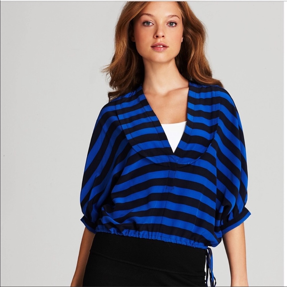 BCBG Maxazria | Hali Striped Silk Top NWT